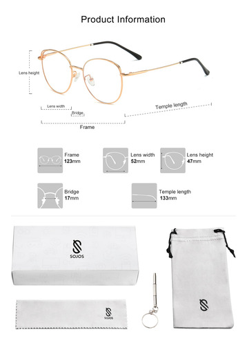Gafas De Moda For Mujer Con Montura De Metal Tipo Ojo De