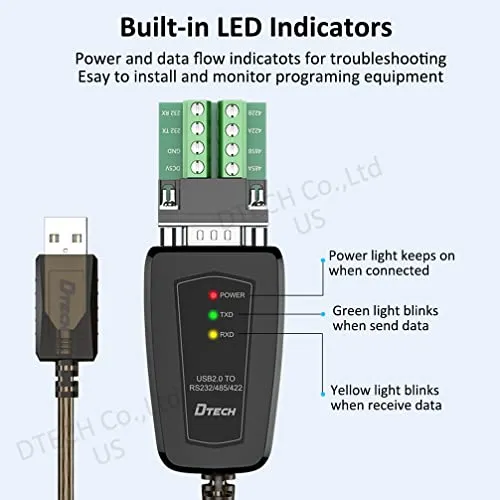 Adaptador Usb A Serie Dtech, Cable Rs422, Rs485, R232 A Usb