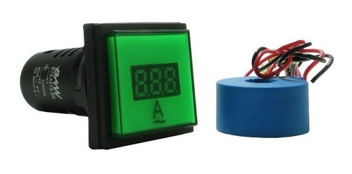 Mini Amperimetro Digital 30x30 50a Verde Baw B7ea973-50