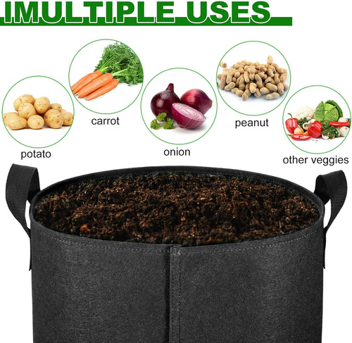 Paquete De 4 Bolsas De Cultivo De Patatas De 10 Galones Con
