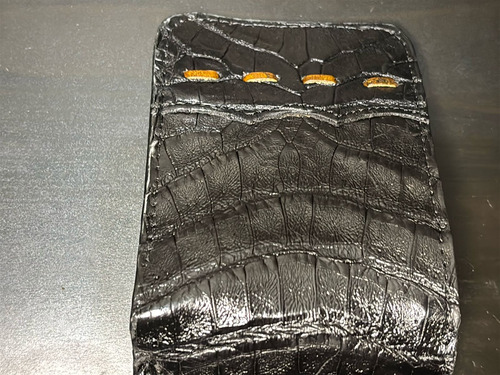 Cartera Piel Exótica Original Cocodrilo Negra