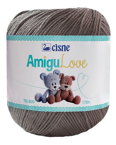 Fio/lã Cisne Amigulove 100g Tex 600 (amigurumi)cores Sólidas Cor 00236-cinza Chumbo