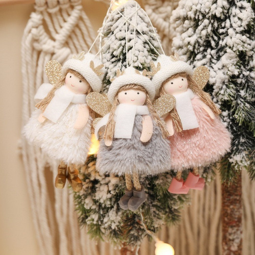 Imagen 7 de 8 de Paquete De 8 Colgantes De Ángel Navideño Para Decoración De