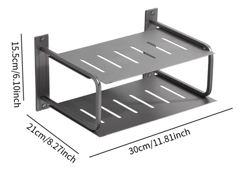 2 Capas Proyector Estante De La Pared Enrutador De Gris