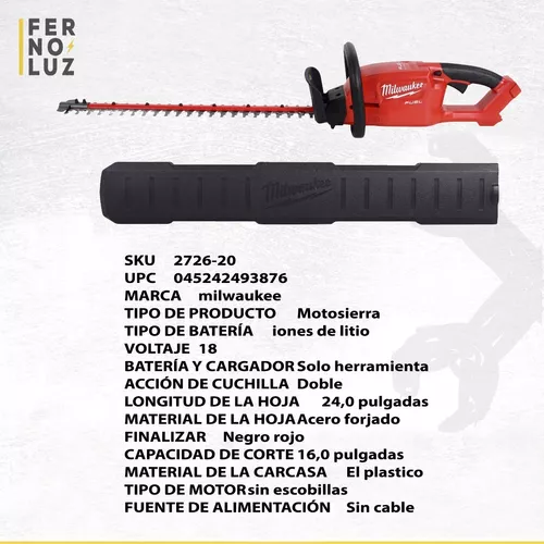 Cortacerco Podadora 2726-20 Milwaukee Fuel 18v Espada 61 Cm