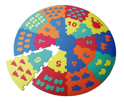 Alfombra Circular Didactica Con Encajes