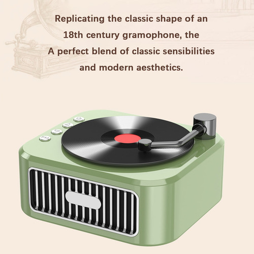X Altavoz Bluetooth Retro Con Disco De Vinilo De Alta