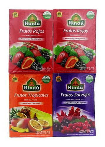 Te Hindu 4 Cajas X Bolsas Aromaticas Surtidas 