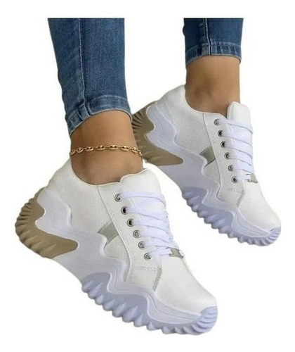 Zapatillas Deportivas De Plataforma Con Cuña Para Mujer, Est