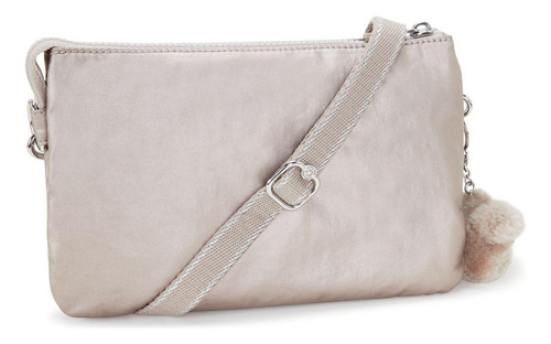 Bolsa Transversal Pequena Kipling Riri Metallic Glow Cor Dourado