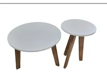 Comprar Set De 2 Mesas Ratonas Living De Madera Álamo Pintadas