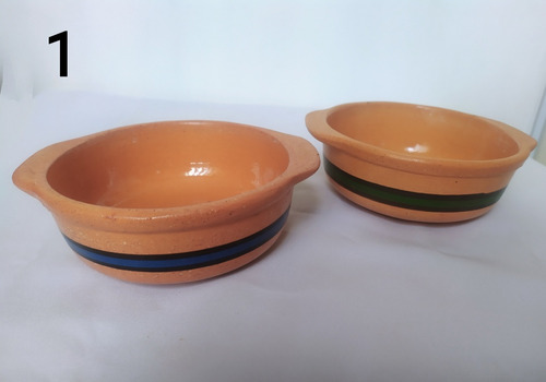 2 Tazas Cazuela Escudilla En Arcilla 15cmx5alto Precio X 2