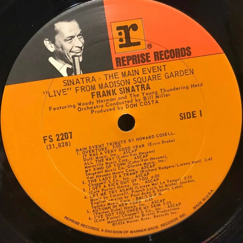 Frank Sinatra 1974 Vinilo Usa The Main Event Live Palermo