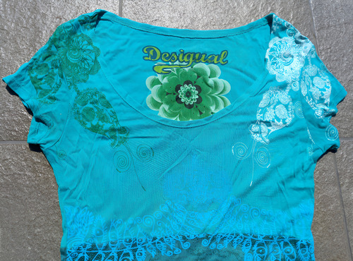 Vestido Desigual España 100% Algodón Falda Con Vuelo Talle L (Usado)