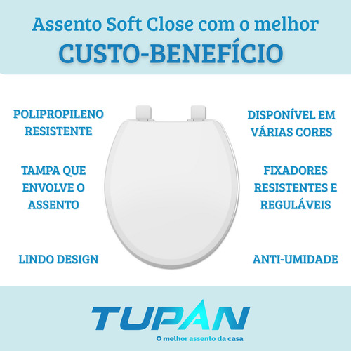 Tampa De Vaso Assento Oval Universal Soft Close Amortecedor