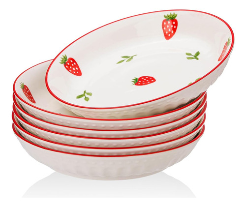 Juego De 6 Cuencos De Porcelana Para Pasta De 8 Pulgadas, Fr