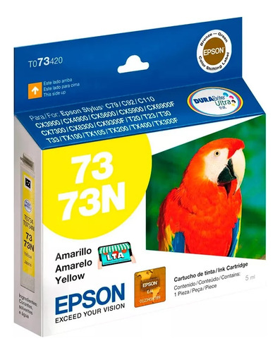 Cartucho Tinta Amarilla Original Para Impresora Epson Tx220