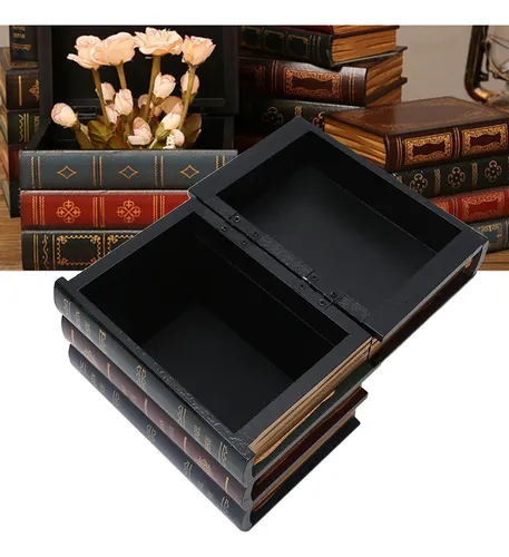 Cajas En Forma De Libro De Madera De Nanddi, Caja De De De A