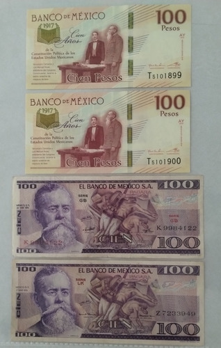 2 Billetes 100 Pesos Cien Años De La Constitución + Obsequio