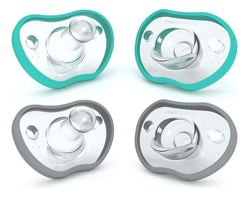 Nanobébé Chupones Flexy Active De 0 A 3 Meses Color Verde Azulado-gris Período De Edad 0-3 Meses
