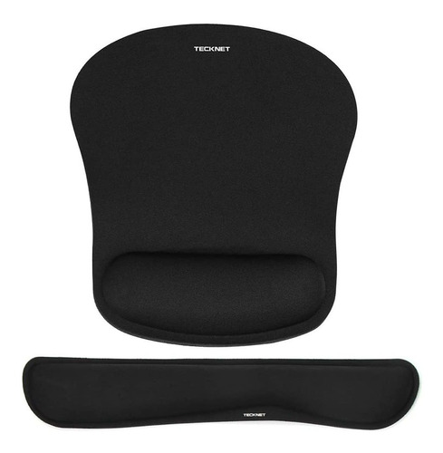 Combo Mouse Pad Y Reposamunecas Para Escritorio - Negro