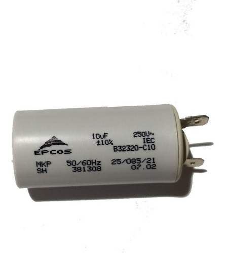 10 X Capacitor 10uf X 250v +-10% Faston Epcos Capacitor 10 Peças