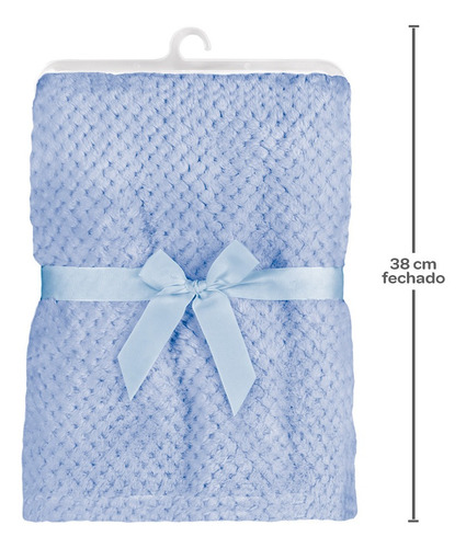 Imagem 4 de 5 de Mantinha Para Bebê Soft Azul Buba 13226
