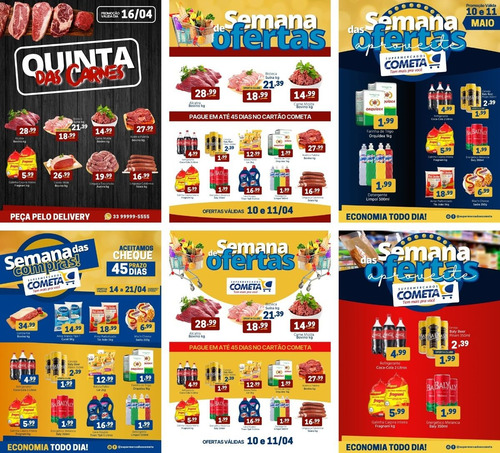 Pack Canva Encartes Supermercado Flyer Panfletos Editáveis