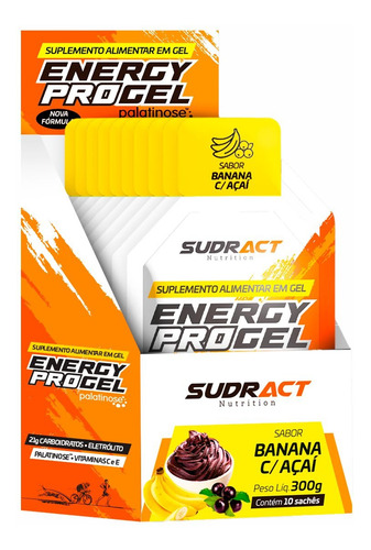 Energy Pro Gel 10 Sachês De 30g Palatinose Sudract Nutrition