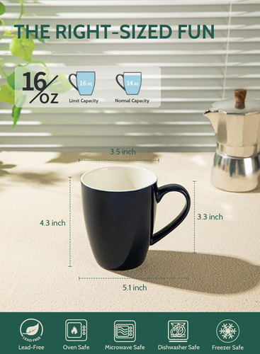Tazas De Café De Porcelana Sweese 16 Onzas (de Arriba Al Con