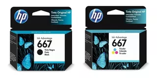 Combox2 Cartuchos Hp 667 Neg + Col Original 2775 2778 4135