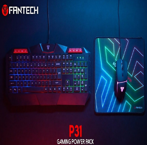 Combo Gaming Rgb Fantech P31. Teclado + Mouse Y Mouse Pad