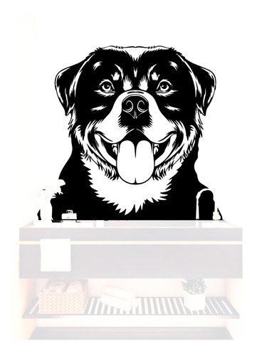 Vinilo Adhesivo Decorativo Pared Perro Rottweiler 50x80cms 