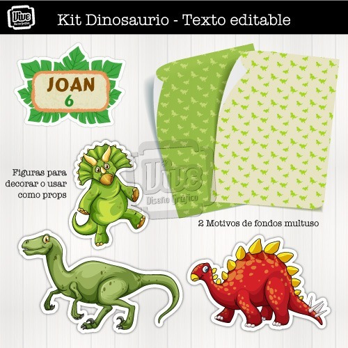 Kit Imprimible Editable Dinosaurios Candy Bar- Archivo | MercadoLibre
