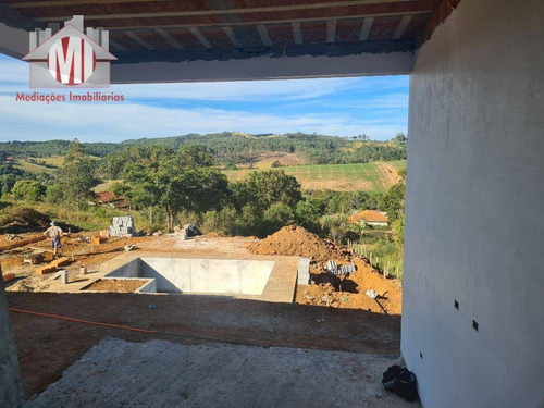 Belíssima Casa De Campo Em Fase De Construção, Com 2 Dormitórios, Piscina, Linda Vista, À Venda, 1000 M² Por R$ 450.000 - Zona Rural - Pinhalzinho/sp - Ch0846
