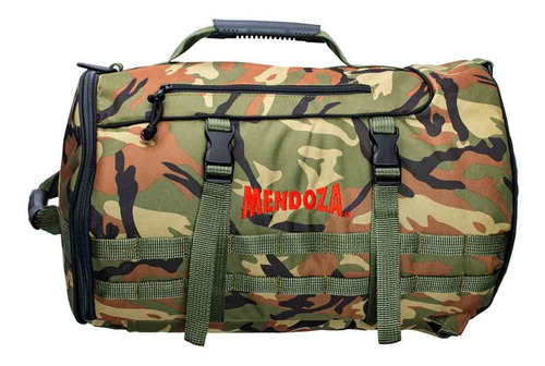 Maleta Mochila Mendoza Mh-009 Con Tirantes Camuflaje 35 Lts Color Verde