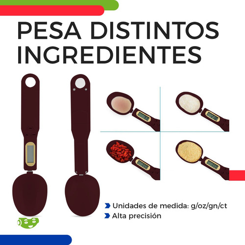 Cuchara Gramera Digital Con Pantalla Lcd Slim Company Bascula Medidora De Cocina 500g Portátil Para Pesar Comida En Polvo, Grano, Líquidos, Croquetas, Etc Color Violeta Oscuro