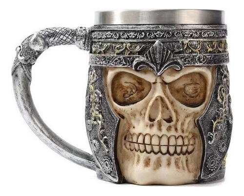 Wf Caneca Vidro Vinho Aço Inoxidável Skeleton Knight