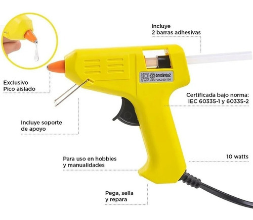 Pistola Encoladora Hot Melt Hx-100 Suprabond. P/barrita Fina