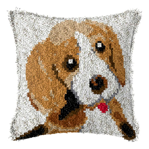 Kit Gancho Pestillo Funda Almohada Blanca Animal Beagle Para