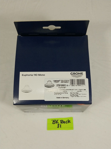 Grohe 27810001 Chrome Euphoria 2.0 Gpm Single Function S Cch