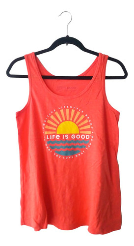 Tank Top Estampada Dama Life Is Good Talla Xs