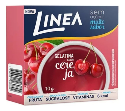 Gelatina Zero Sabor Cereja Linea 10g