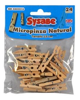 Micropinza Natural Sysabe 2,5 Cms ( 24 Piezas )