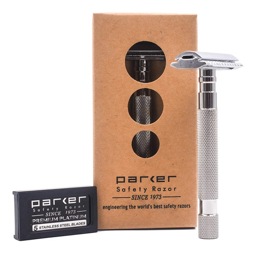 Parker 64s Stainless Steel Handle Double Edge Safety Razor W
