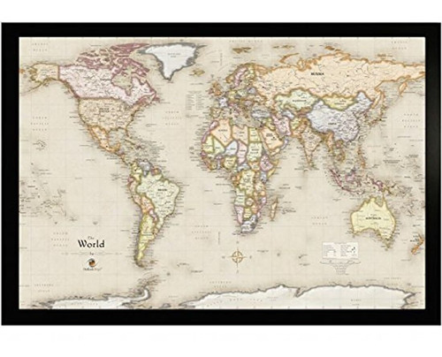 Mapa Mundial Magnético 33 X 22''