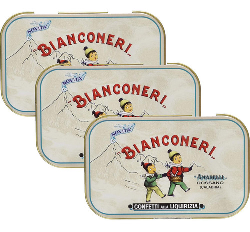 Bala De Alcaçuz Com Hortelã Bianconeri 50g (3 Latas)