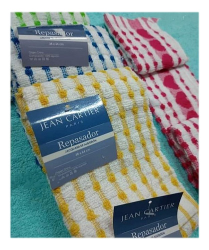 Repasador Jacquard - Pack X 2 - Jean Cartier 100% Algodón