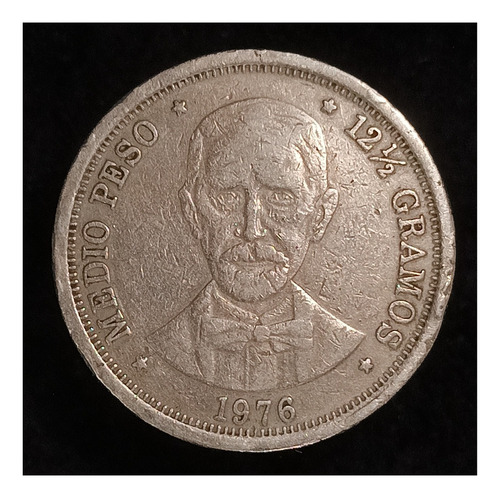 República Dominicana 1/2 Peso 1976 Mb Km 44 Cent. Duarte 