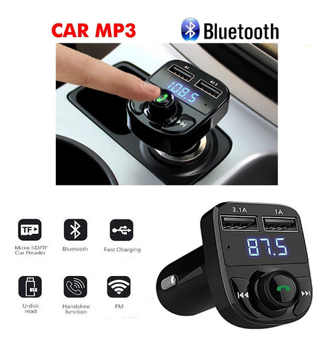 Cargador De Auto  Bluetooth Dual Usb Mp3 